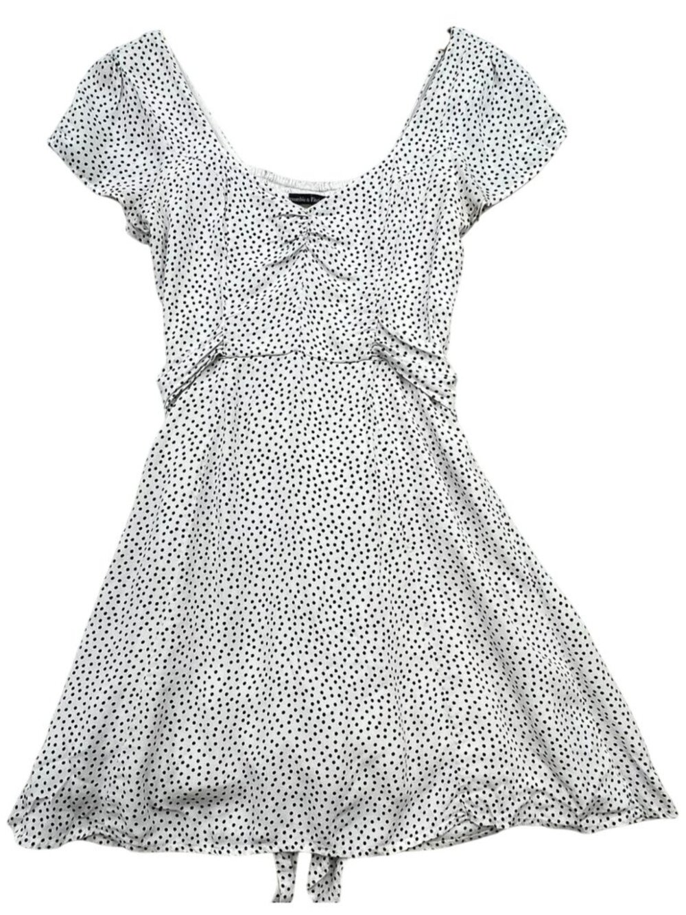 Abercrombie & Fitch Women's Smocked Mini Dress Size S White Black Polka Dot